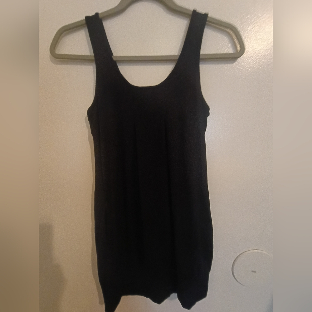 Say What Women's Long Black Tank Y2K Viscose Blend With Pockets Sz M